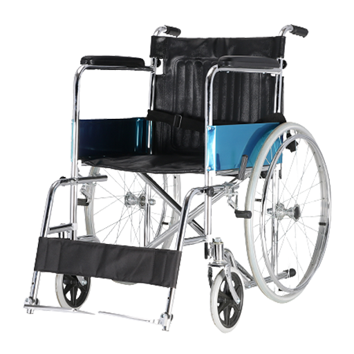 Fauteuil roulant manuel en acier médical pour handicapés