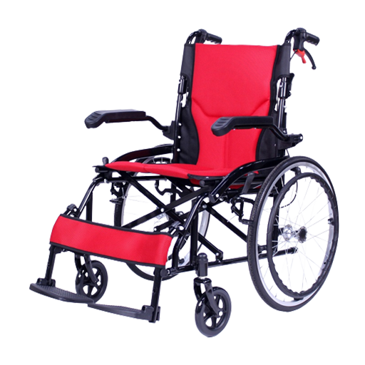 Fauteuil roulant pliant en acier à haute résistance