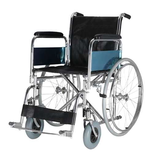 Fauteuil roulant autopropulsé en acier portable pour hôpital