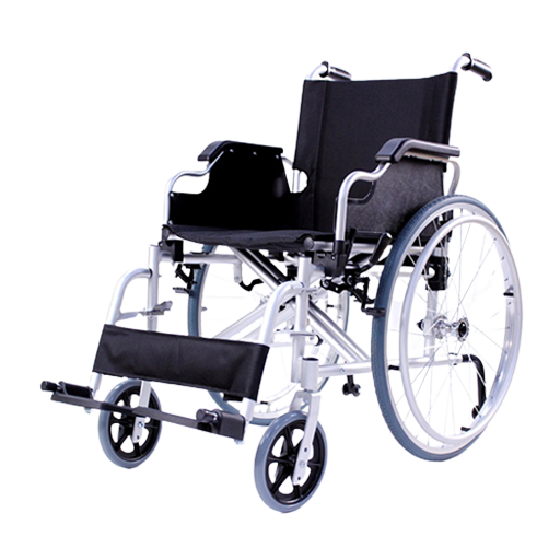 Fauteuil roulant manuel tout-terrain de base en aluminium