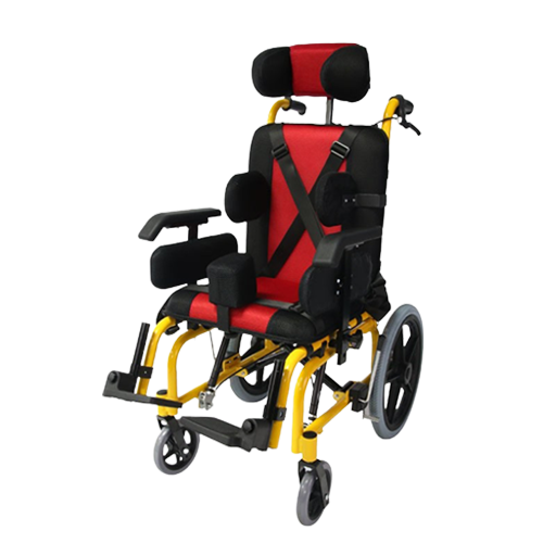 Fauteuil roulant inclinable médical pour utilisateur atteint de paralysie cérébrale