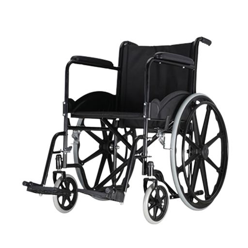 Fauteuil roulant autopropulsé en acier portable de base