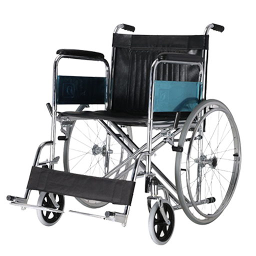 Fauteuil roulant manuel en acier médical pour handicap